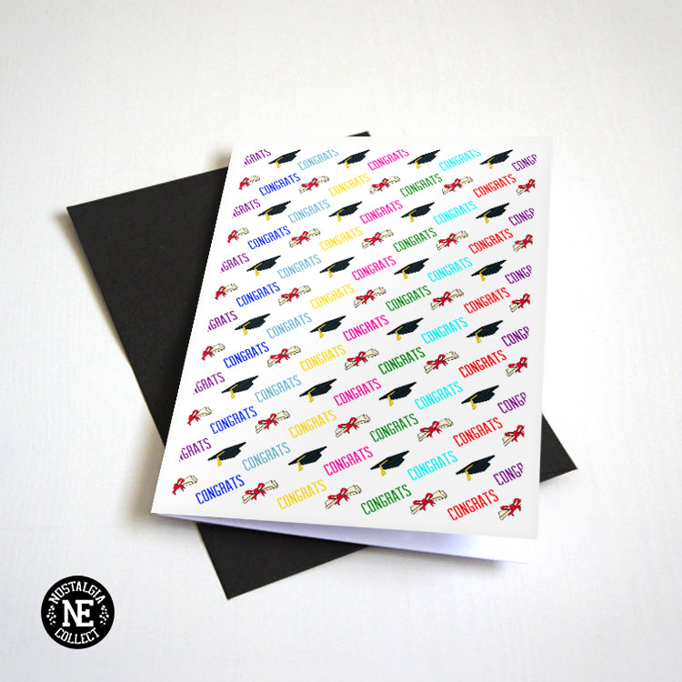 Cap and Diploma Pattern - Graduation Card
