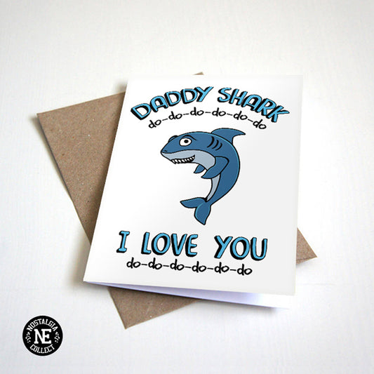 Daddy Shark love and anniversary card by Nostalgia Collect, photo 2