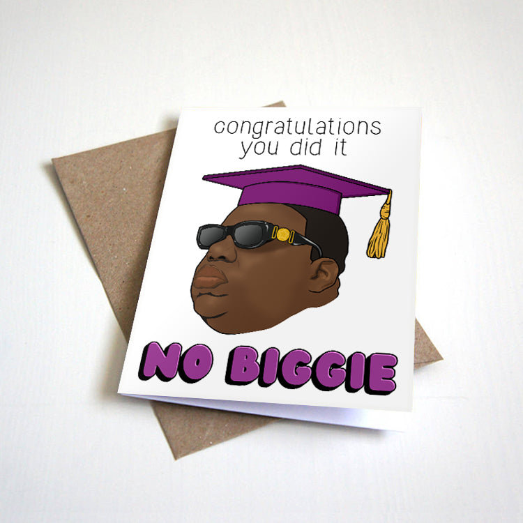 Congratulations You Did It No Biggie 90s Hip Hop Themed Graduation Card by Nostalgia Collect