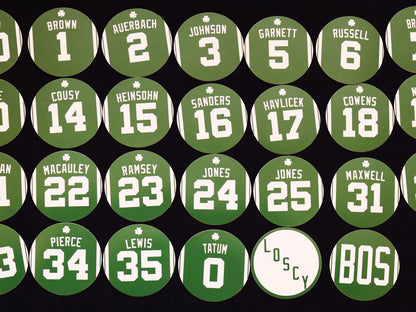 Boston Celtics Retired Jersey Magnets by Nostalgia Collect