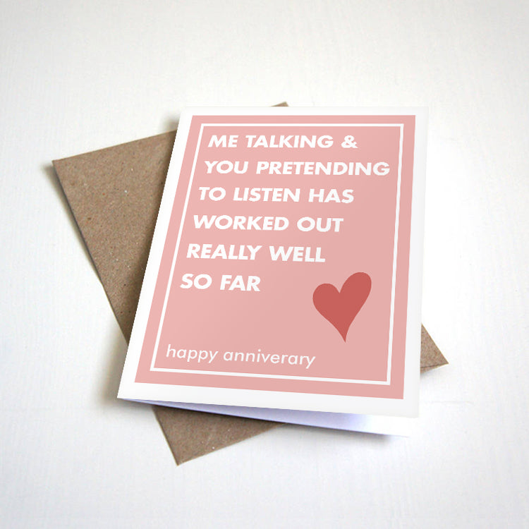 Me Talking & You Pretending love and anniversary card by Nostalgia Collect