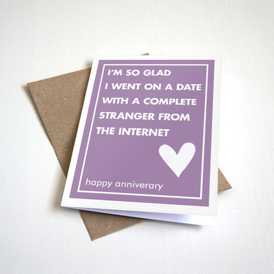 A Complete Stranger love and anniversary card by Nostalgia Collect