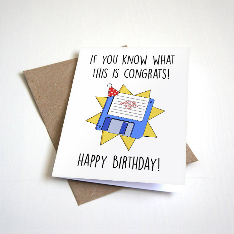 Floppy Disk Birthday Card by Nostalgia Collect