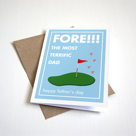 Fore The Most Terrific Dad Father's Day card by Nostalgia Collect