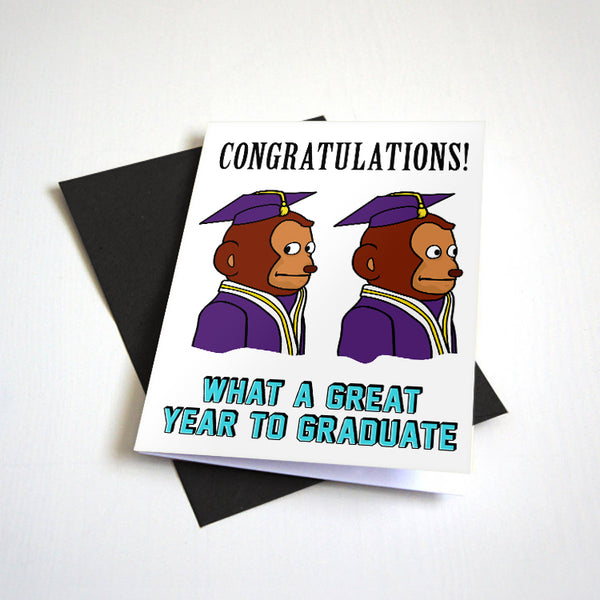 Awkward Look Monkey Meme Graduation Card