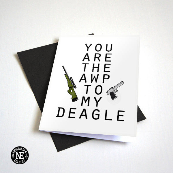 Awp and Deagle love and anniversary card by Nostalgia Collect