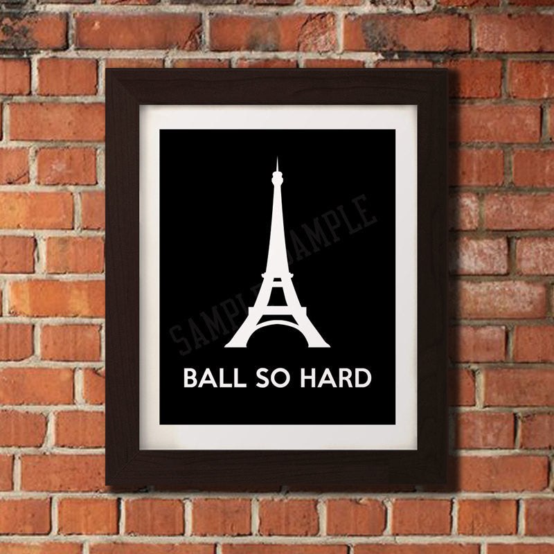Ball So Hard - Paris Eiffel Tower Stencil Wall Art
