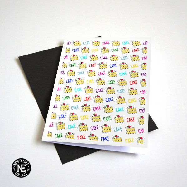 CAKE CAKE CAKE birthday card by Nostalgia Collect