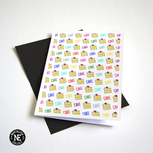 CAKE CAKE CAKE birthday card by Nostalgia Collect