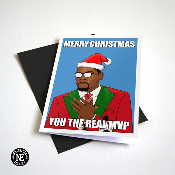 You The Real Christmas MVP Greetings Card by Nostalgia Collect