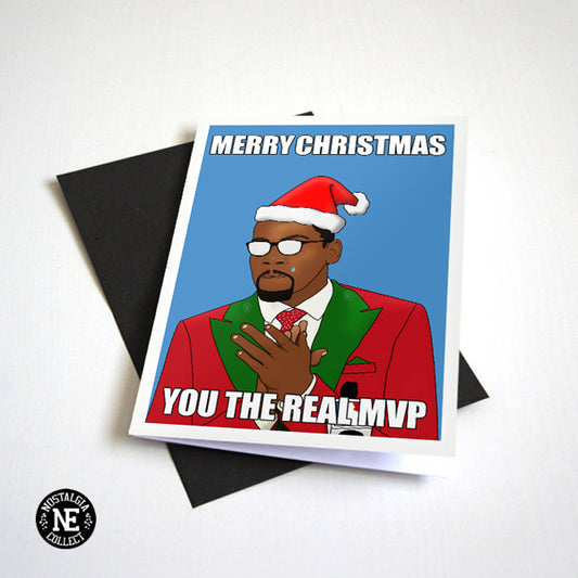 You The Real Christmas MVP Greetings Card by Nostalgia Collect