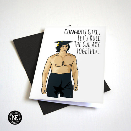 Shirtless Adam Driver Star Wars Kylo Red Graduation Card