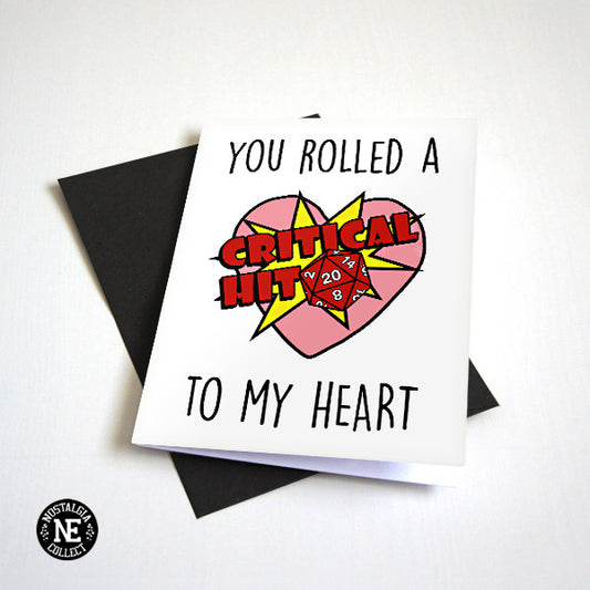 Critical Hit to My Heart love and anniversary card by Nostalgia Collect