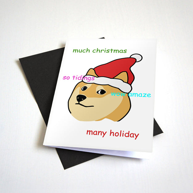 Christmas Time Doge Meme Holiday Card by Nostalgia Collect