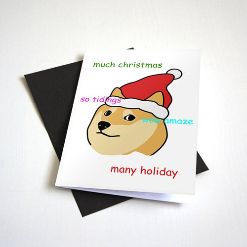 Crhistmas Time Doge Meme Holiday Card