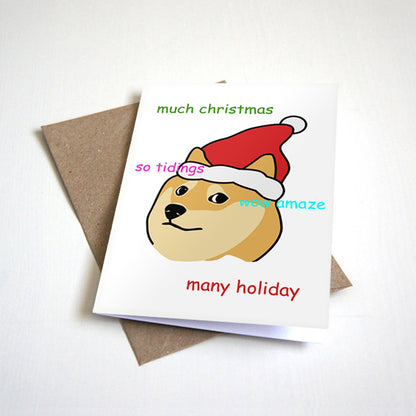 Christmas Time Doge Meme Holiday Card by Nostalgia Collect, photo 2