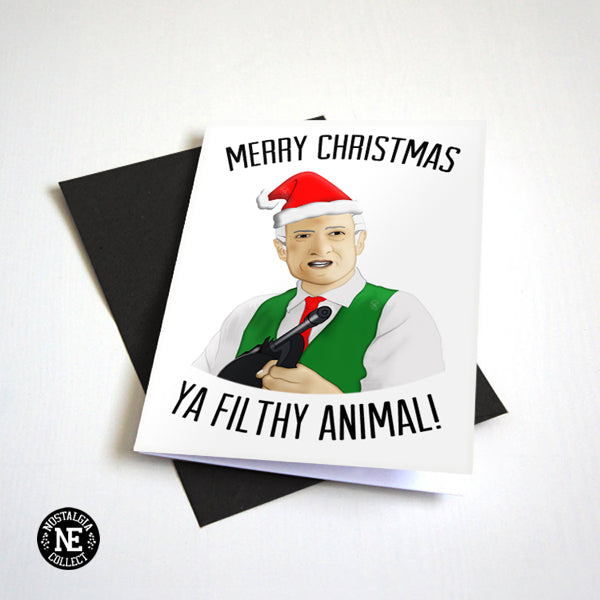 Merry Christmas Ya Filthy Animal Christmas card by Nostalgia Collect