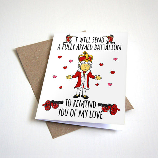 I Will Send A Fully Armed Battalion Valentine's Day card by Nostalgia Collect