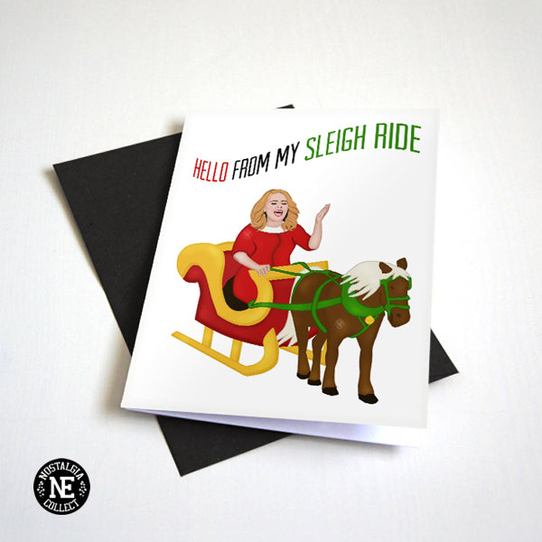 Hello From My Sleigh Ride Christmas card by Nostalgia Collect