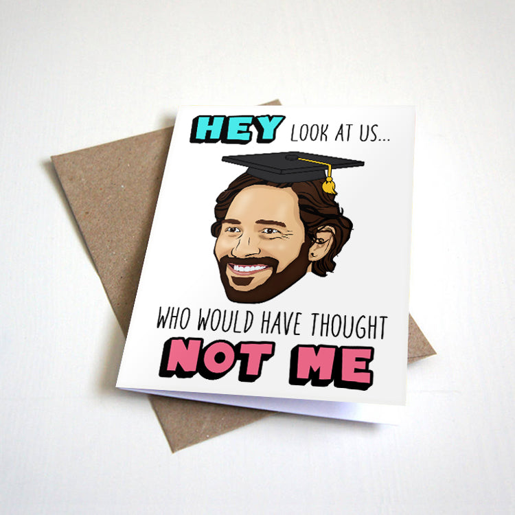Hey Look At Us graduation card by Nostalgia Collect