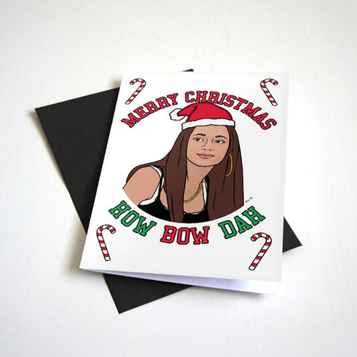 Merry Christmas How Bow Dah - Meme Christmas Card