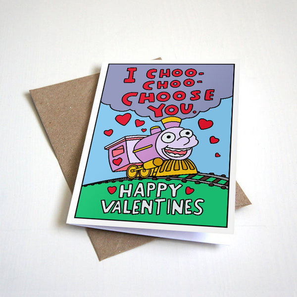 Classic I Choo Choo Choose You Valentine's Card - Pop Culture Valentine's Day Greeting Card