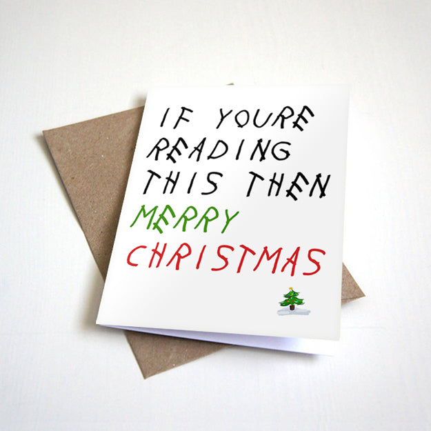 If You're Reading This Then Merry Christmas Christmas card by Nostalgia Collect, photo 2