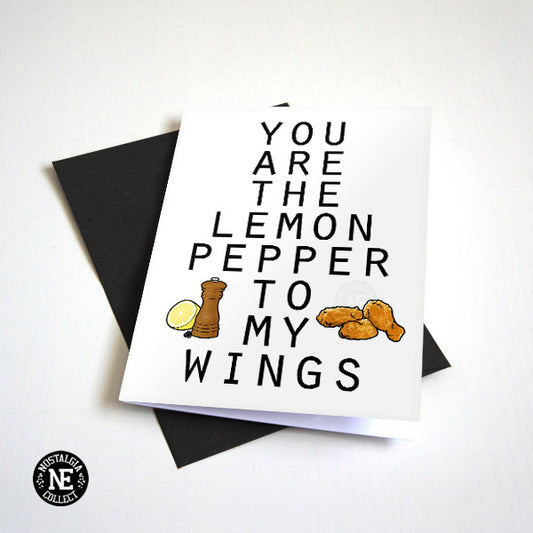 You Are the Lemon Pepper to My Wings love and anniversary card by Nostalgia Collect