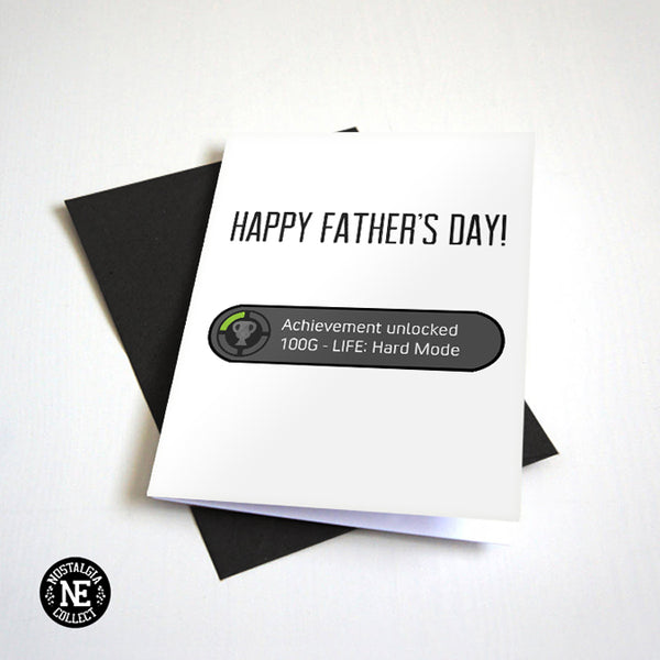 Life: Hard Mode - Achievement Unlocked - Father's Day Card