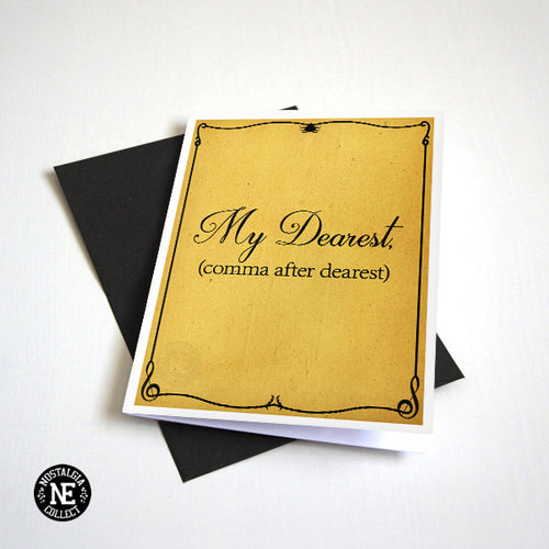 My Dearest Comma After Dearest - Broadway Muscial Anniversary or Valentine's Card