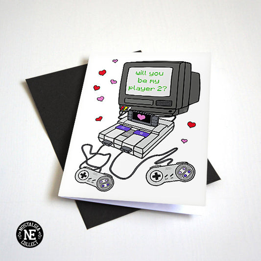 Will You Be My Player 2 Valentine's Day card by Nostalgia Collect