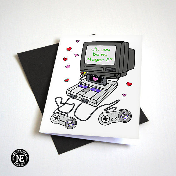 Will You Be My Player 2 - Retro Gamer Valentine's Day Card