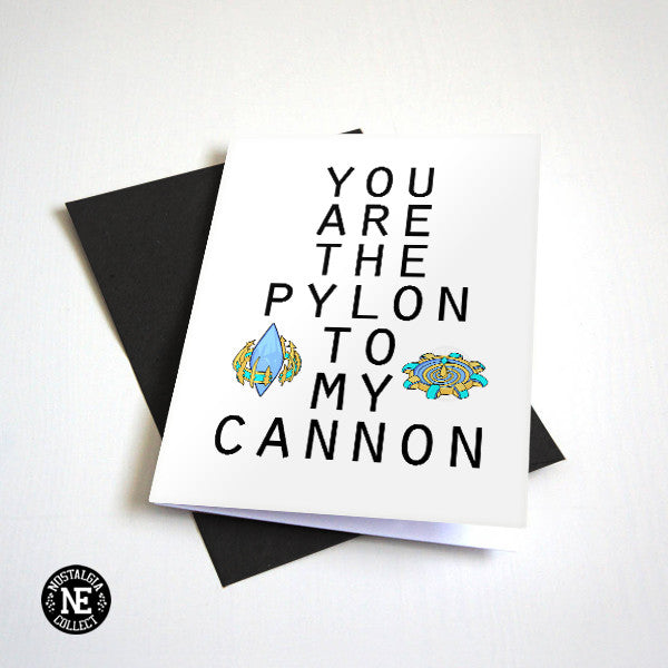 You Are the Pylon to My Photon love and anniversary card by Nostalgia Collect