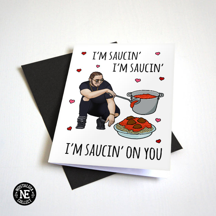 Post Malone Valentine's Card - Saucin' On You - Spaghetti and Meatball ...