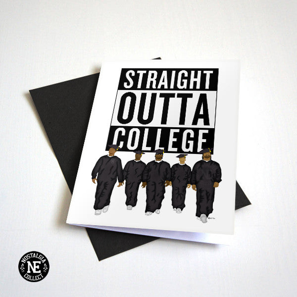 Straight Outta College - College Grad Diploma Congratulations Card - A Nostalgia Collect Straight Outta College - College Grad Diploma Congratulations Card - A Nostalgia Collect
