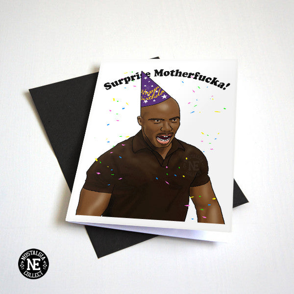 Happy Birthday Surprise Motherf**ka! birthday card by Nostalgia Collect