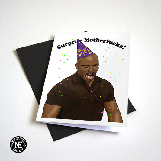 Happy Birthday Surprise Motherf**ka! birthday card by Nostalgia Collect