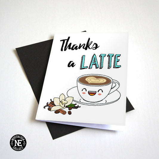 Thanks A Latte thank you card by Nostalgia Collect