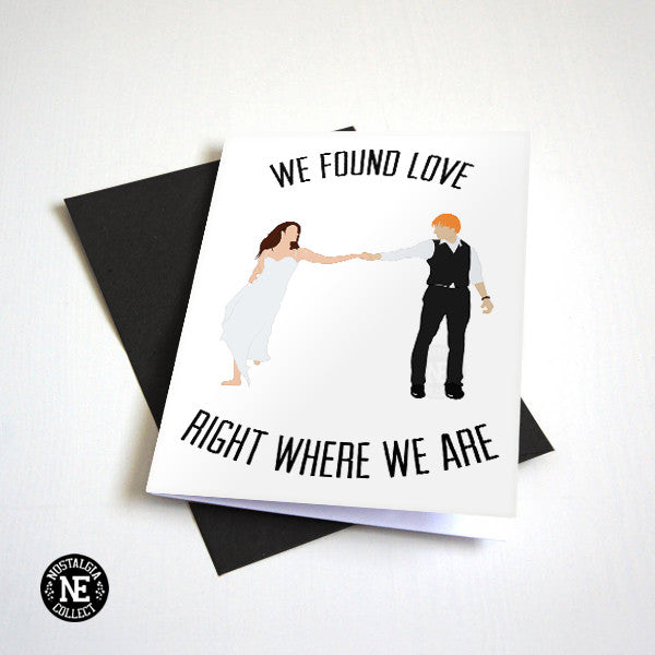 We Found Love Right Where We Are love and anniversary card by Nostalgia Collect